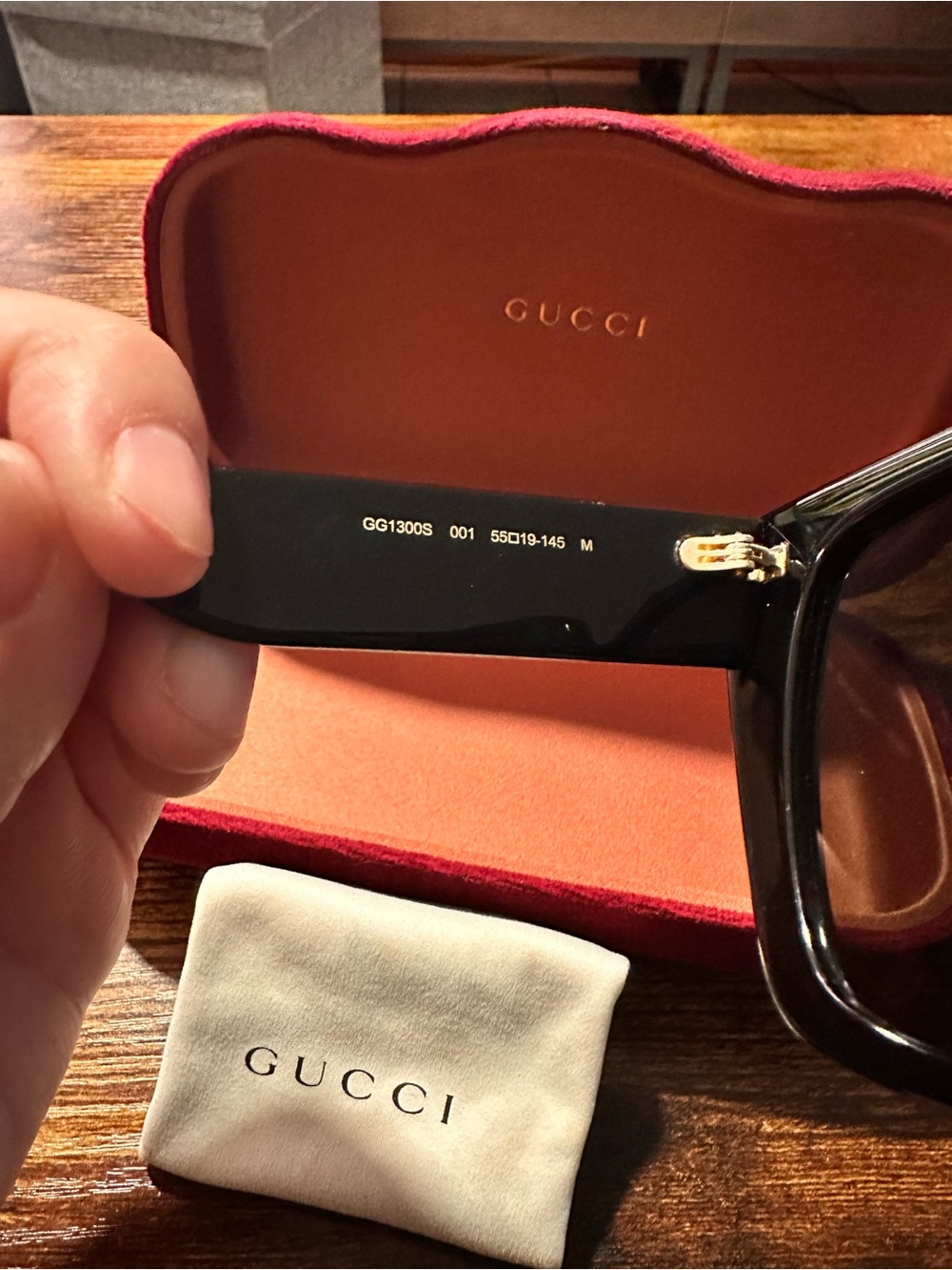 Gucci Black Square Sunglasses with Tortoiseshell Temples - Picture 6 of 8